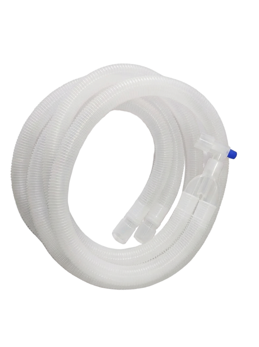Clear corrugated plain anaesthetic breathing circuit